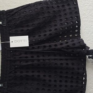 Dotti Kids Black Eyelet Shorts with Tassel